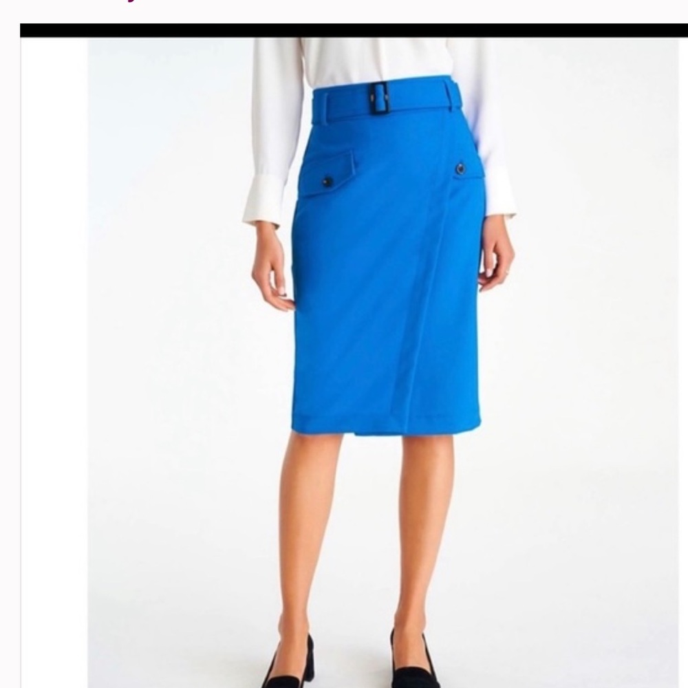 Ann Taylor Vibrant Blue Belted Skirt-never worn. 89.50 retail